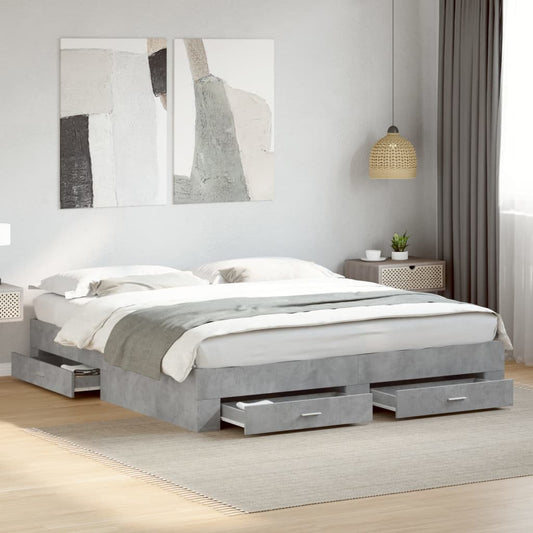 Bed Frame | Concrete Grey | Engineered wood, Plywood | Super King