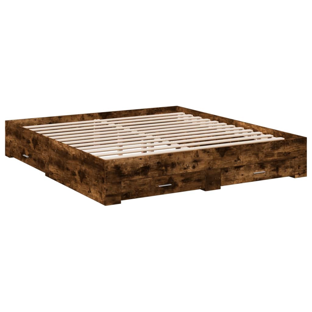 Bed Frame | Smoked Oak | Engineered Wood | Super King | Bed Frame