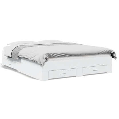 Bed Frame | White | Engineered Wood | Double | Bed Frame | Rectangular