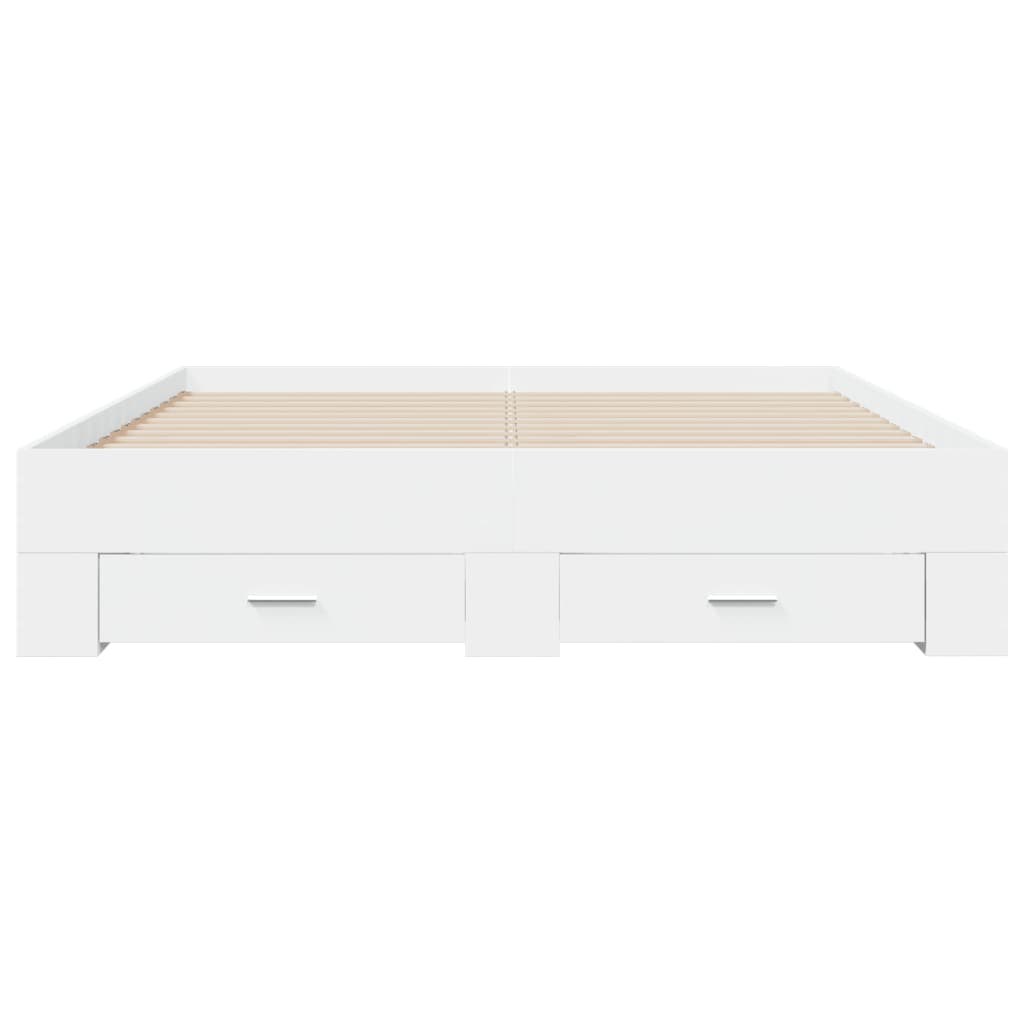 Bed Frame | White | Engineered Wood | Double | Bed Frame | Rectangular