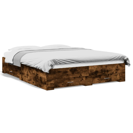 Bed Frame | Smoked Oak | Engineered Wood | Double | Bed Frame