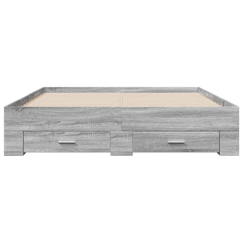 Bed Frame | Grey Sonoma | Engineered wood, Plywood | Double | Bed Frame