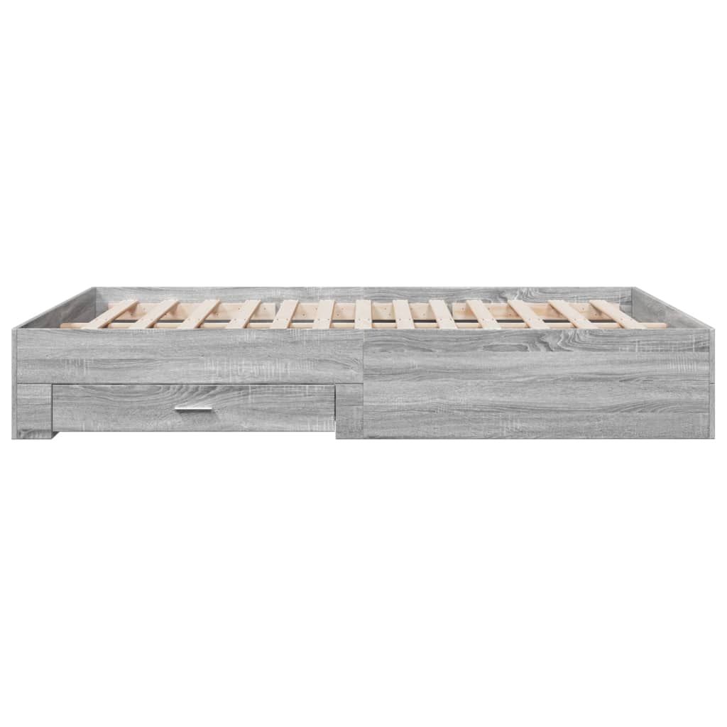 Bed Frame | Grey Sonoma | Engineered wood, Plywood | Double | Bed Frame