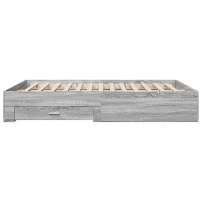 Bed Frame | Grey Sonoma | Engineered wood, Plywood | Double | Bed Frame