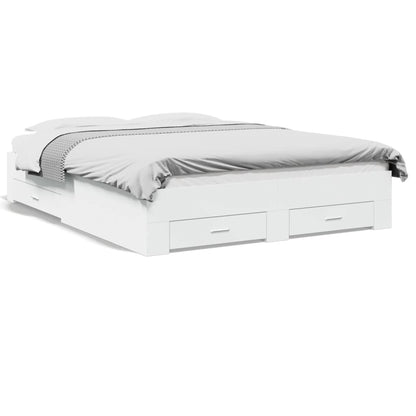 Bed Frame | White | Engineered wood and plywood | King Size | Bed Frame