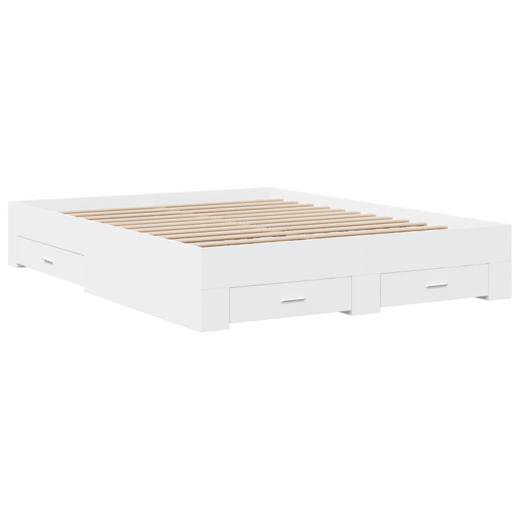 Bed Frame | White | Engineered wood and plywood | King Size | Bed Frame