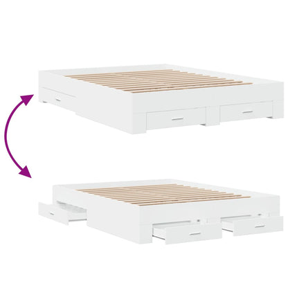 Bed Frame | White | Engineered wood and plywood | King Size | Bed Frame