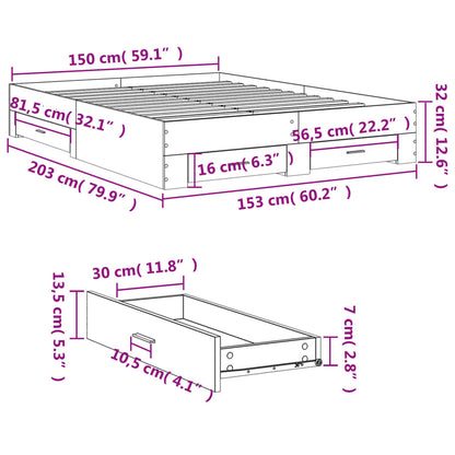 Bed Frame | White | Engineered wood and plywood | King Size | Bed Frame