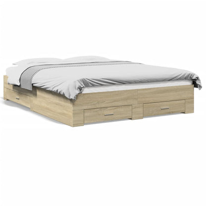 Bed Frame | Sonoma oak | Engineered wood | King Size | Bed Frame