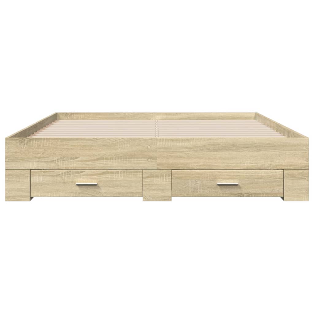 Bed Frame | Sonoma oak | Engineered wood | King Size | Bed Frame
