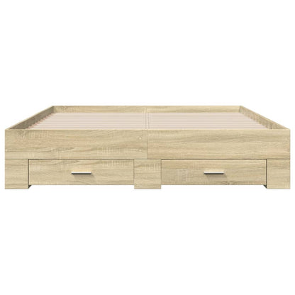 Bed Frame | Sonoma oak | Engineered wood | King Size | Bed Frame