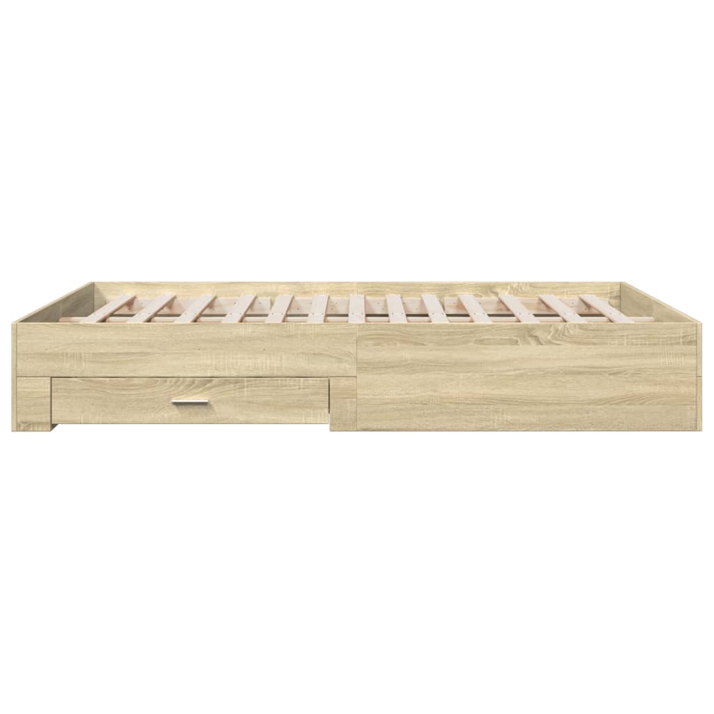 Bed Frame | Sonoma oak | Engineered wood | King Size | Bed Frame