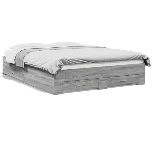 Bed Frame | Grey Sonoma | Engineered wood | King | Bed Frame