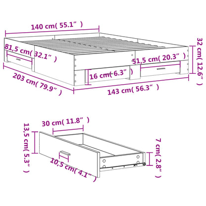 Bed Frame | White | Engineered wood, Plywood | Double | Bed Frame