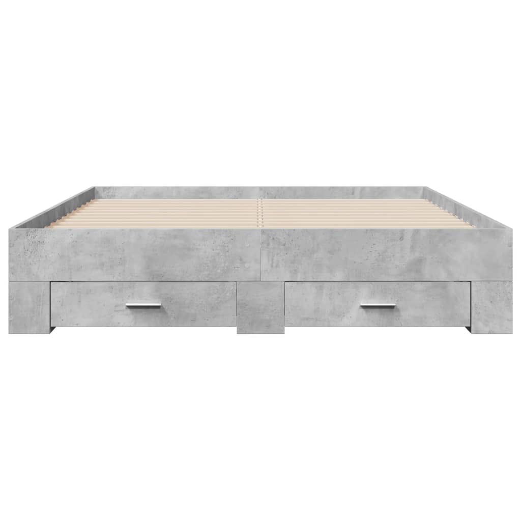 Bed Frame | Concrete Grey | Engineered wood | Double | Bed Frame