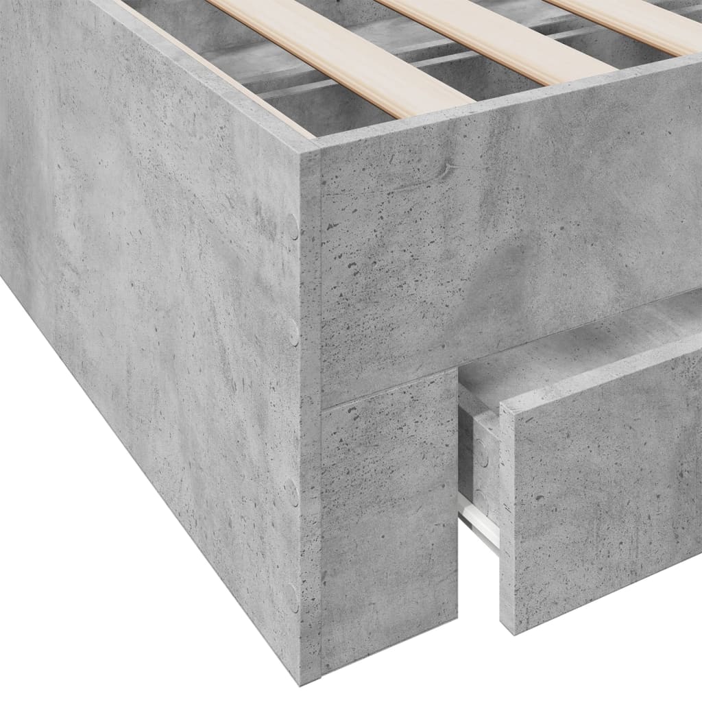 Bed Frame | Concrete Grey | Engineered wood | Double | Bed Frame
