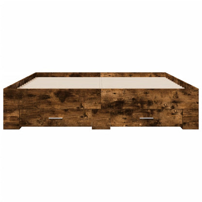 Bed Frame | Smoked oak | Engineered wood, Plywood | Double | Bed Frame