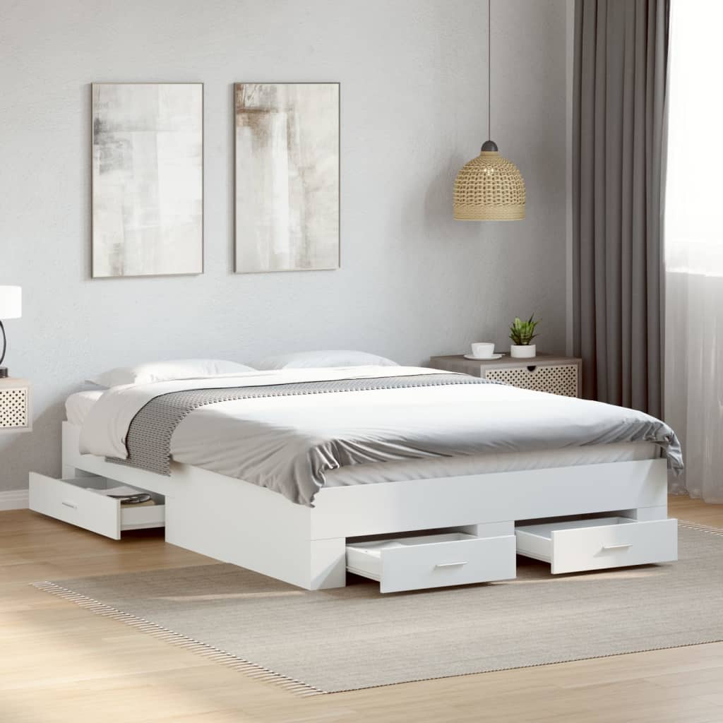 Bed Frame | White | Engineered wood, Plywood | Double | Bed Frame