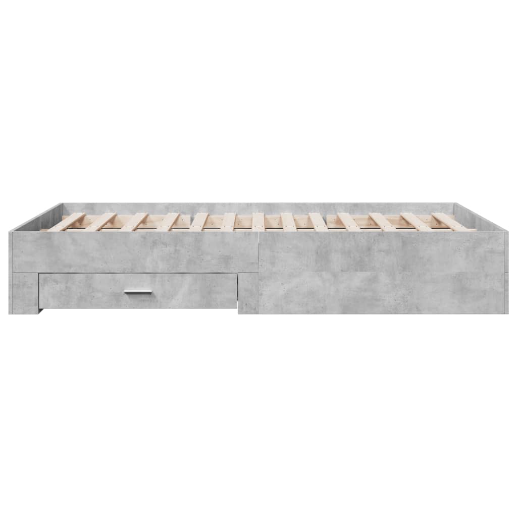 Bed Frame | Concrete Grey | Engineered Wood, Plywood | Double | Bed Frame