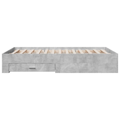 Bed Frame | Concrete Grey | Engineered Wood, Plywood | Double | Bed Frame