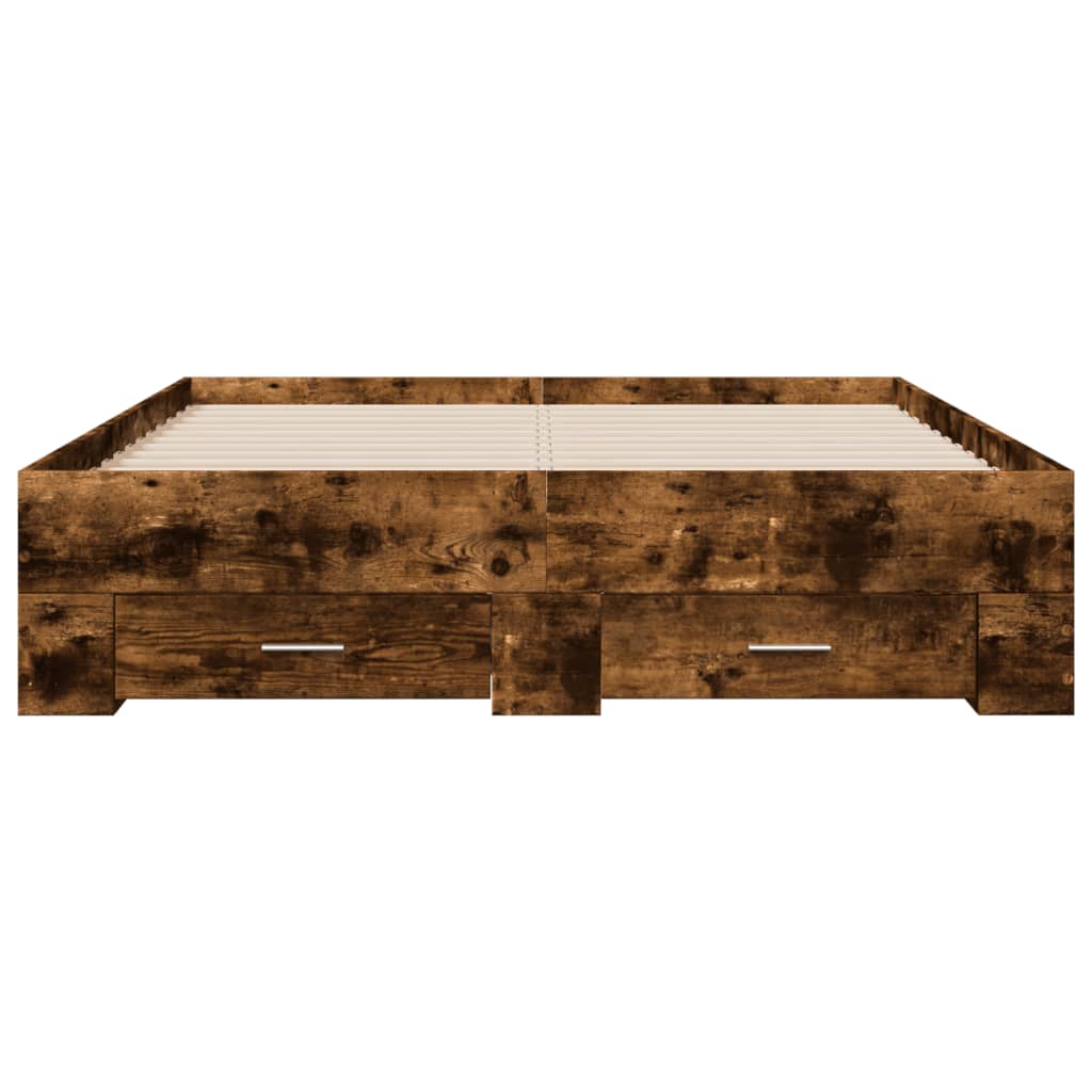 Bed Frame | Smoked Oak | Engineered Wood | Double Bed | Bed Frame