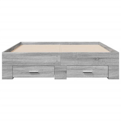 Bed Frame | Grey Sonoma | Engineered wood, Plywood | Double | Bed Frame