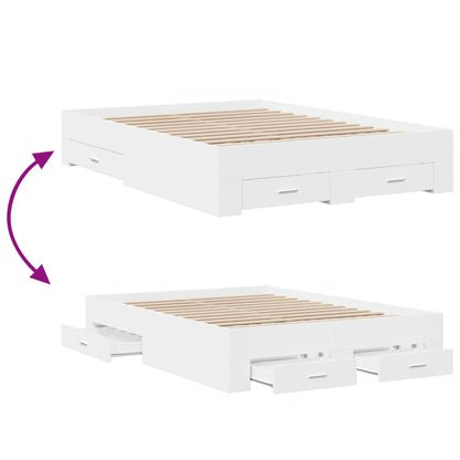 Bed Frame | White | Engineered wood, Plywood | Double | Bed Frame