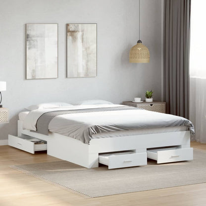 Bed Frame | White | Engineered wood, Plywood | Double | Bed Frame