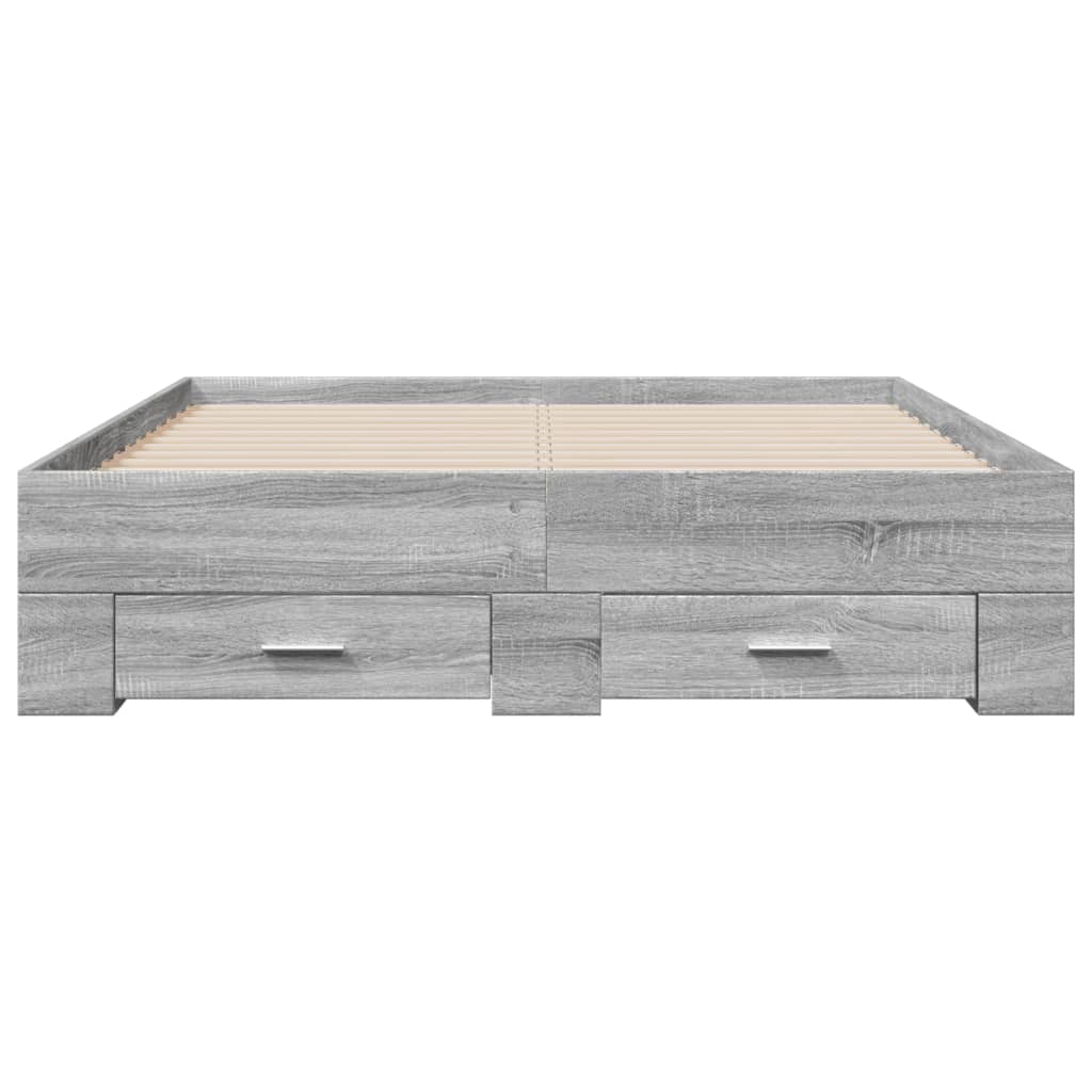 Bed Frame | Grey Sonoma | Engineered wood | 140 x 190 cm | Bed Frame