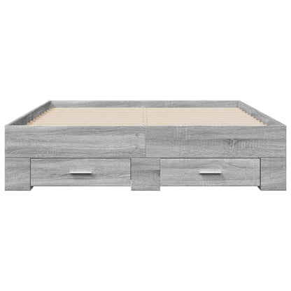 Bed Frame | Grey Sonoma | Engineered wood | 140 x 190 cm | Bed Frame