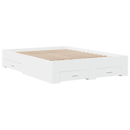 Bed Frame | White | Engineered wood, Plywood | 135x190 cm | Bed Frame
