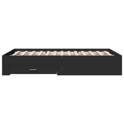 Bed Frame with Drawers without Mattress Black 135x190 cm Double