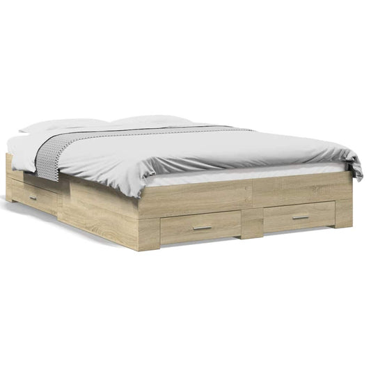 Bed Frame | Sonoma Oak | Engineered Wood | Double | Bed Frame