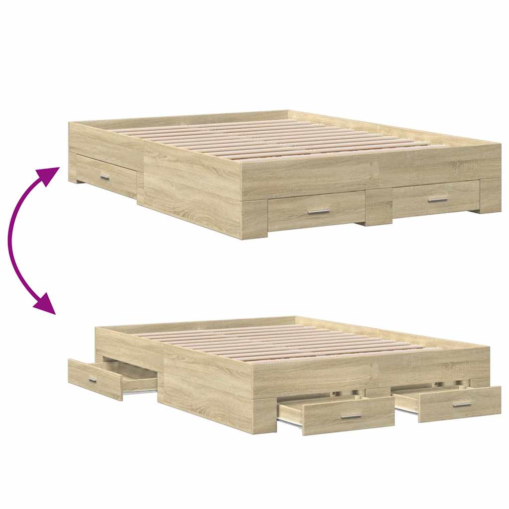 Bed Frame | Sonoma Oak | Engineered Wood | Double | Bed Frame