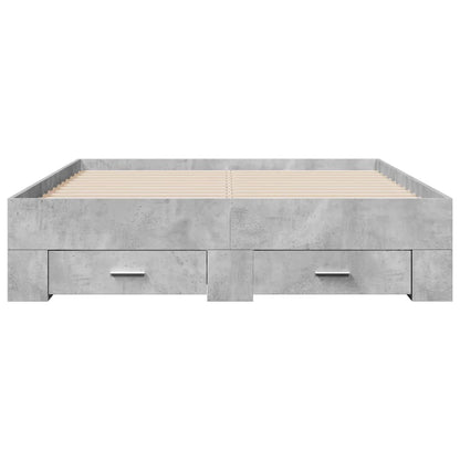 Bed Frame with Drawers without Mattress Concrete Grey 135x190 cm Double