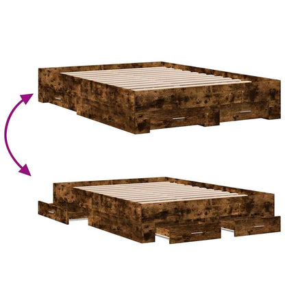 Bed Frame | Smoked Oak | Engineered Wood, Plywood | Double | Bed Frame