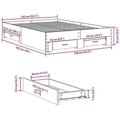Bed Frame | Smoked Oak | Engineered Wood, Plywood | Double | Bed Frame