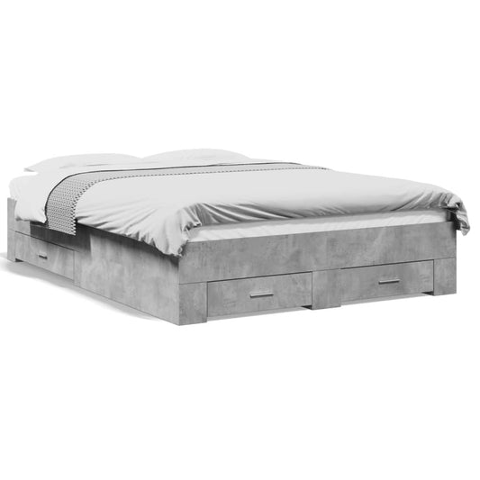 Bed Frame | Concrete Grey | Engineered Wood | Small Double | Bed Frame