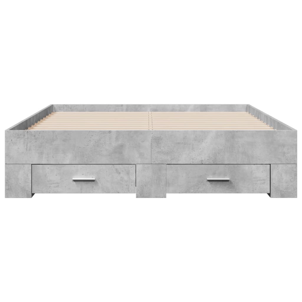 Bed Frame | Concrete Grey | Engineered Wood | Small Double | Bed Frame
