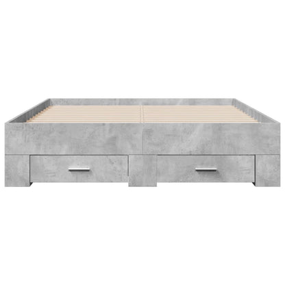 Bed Frame | Concrete Grey | Engineered Wood | Small Double | Bed Frame