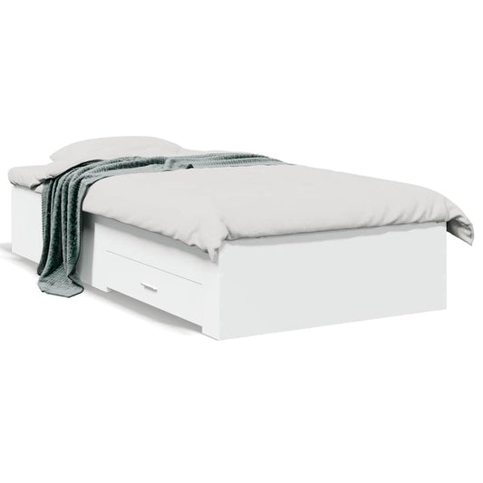 Bed Frame with Drawers without Mattress White 100x200 cm