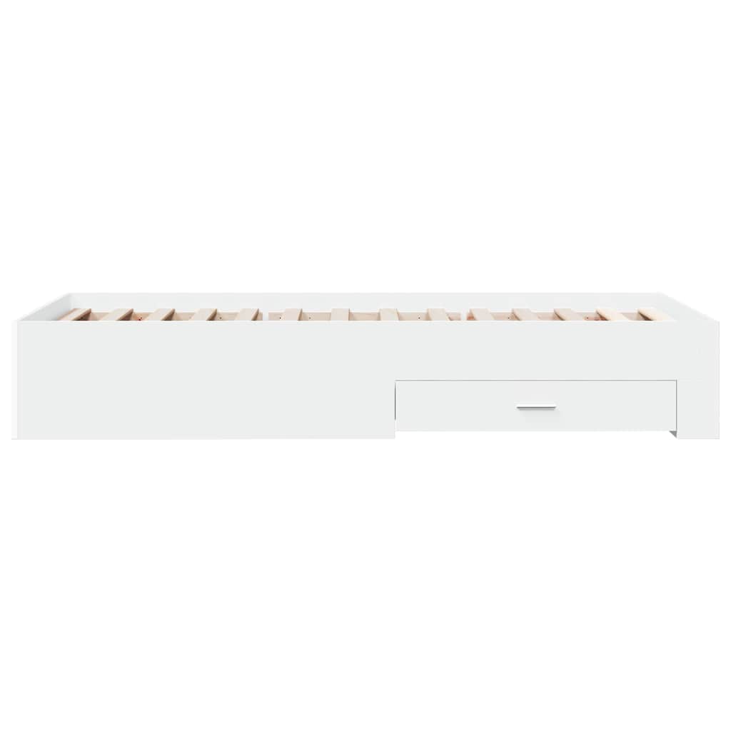 Bed Frame with Drawers without Mattress White 100x200 cm