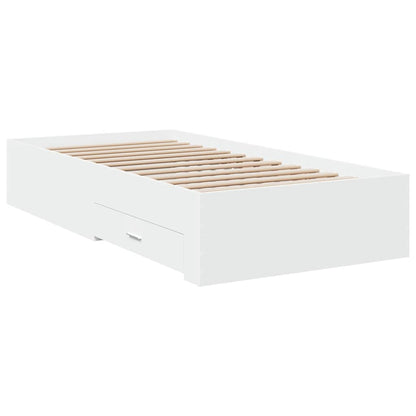 Bed Frame with Drawers without Mattress White 100x200 cm