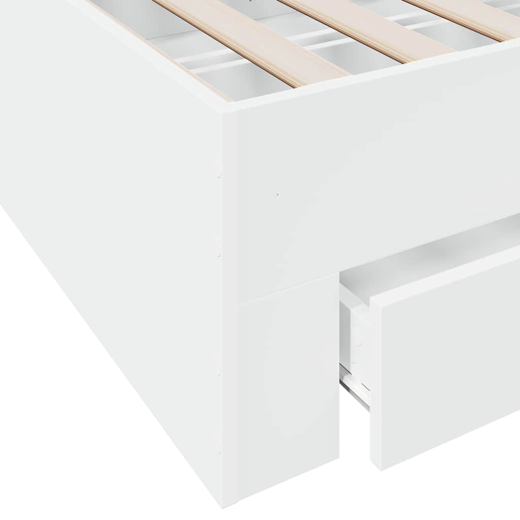 Bed Frame with Drawers without Mattress White 100x200 cm