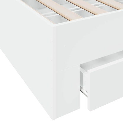 Bed Frame with Drawers without Mattress White 100x200 cm