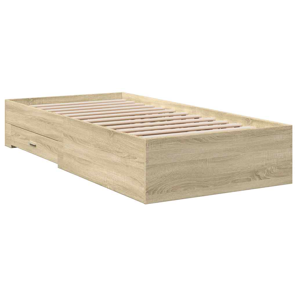 Bed Frame | Sonoma oak | Engineered wood | 100x200 cm | Bed Frame