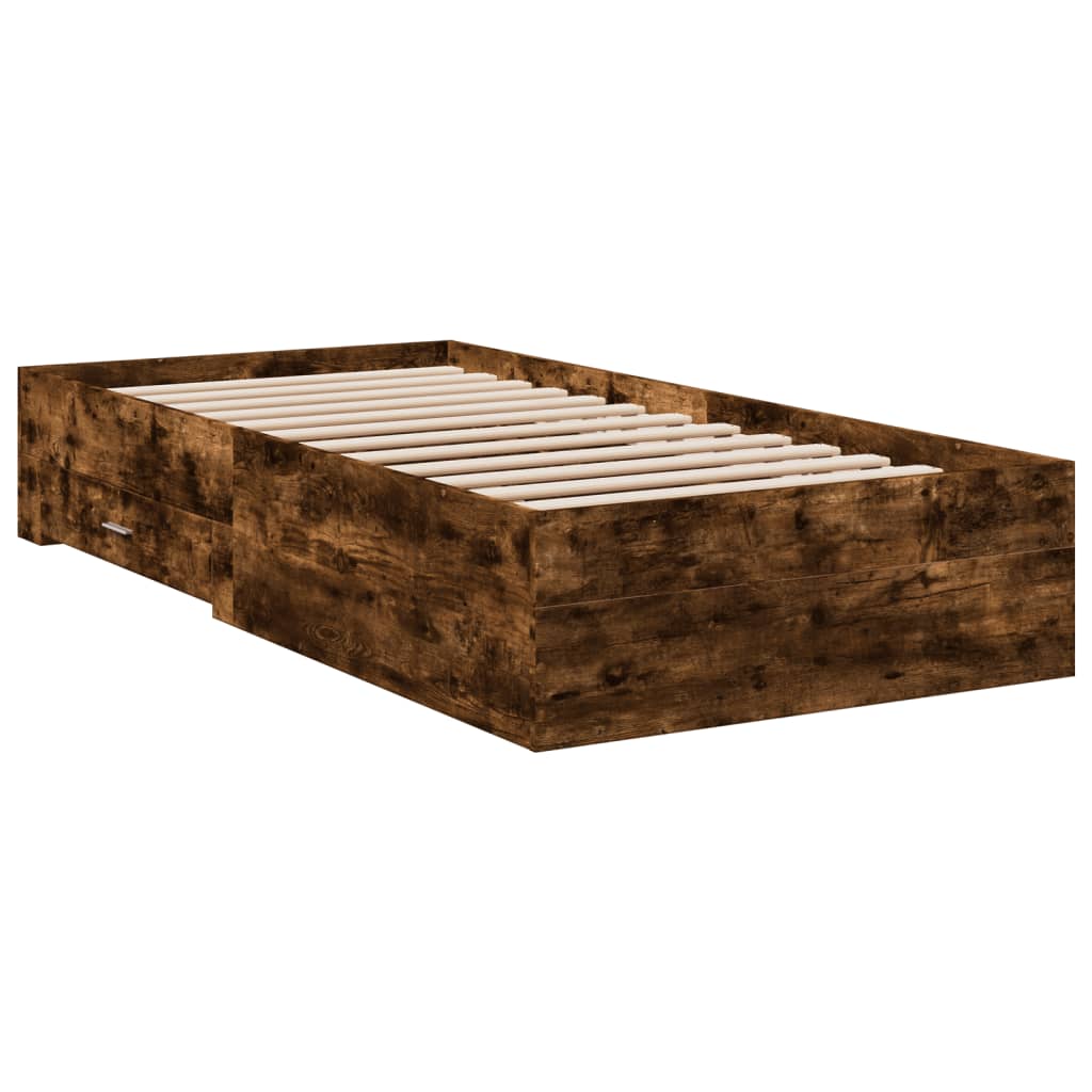 Bed Frame | Smoked oak | Engineered wood and Plywood | Single | Bed Frame