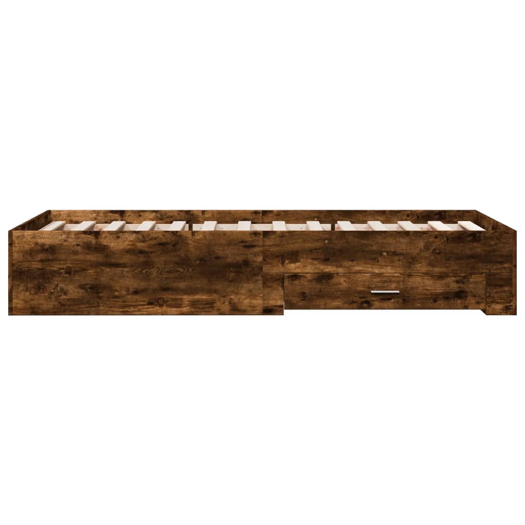 Bed Frame | Smoked oak | Engineered wood and Plywood | Single | Bed Frame