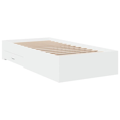 Bed Frame with Drawers without Mattress White 90x200 cm