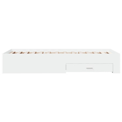 Bed Frame with Drawers without Mattress White 90x200 cm